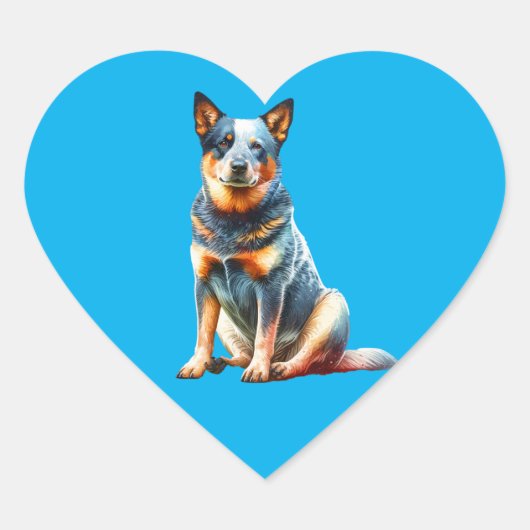 Australian Cattle Dog Hart Sticker (Voorkant)