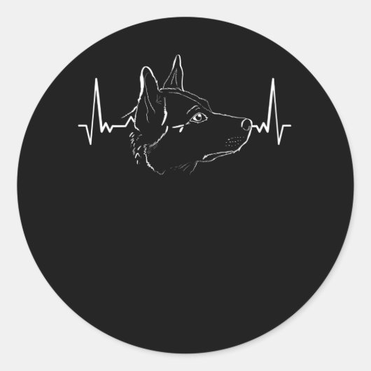Australian Cattle Dog Heartbeat Ronde Sticker (Voorkant)
