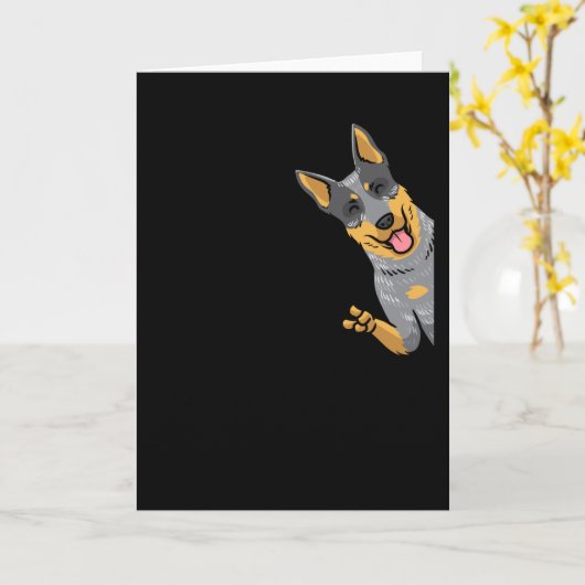 Australian Cattle Dog Heeler Kaart (Gele Bloem)