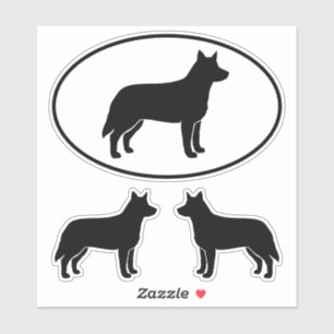 Australian Cattle Dog Heeler Silhouet Stickers