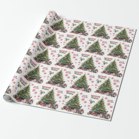 Australian Cattle Dog Holiday Tree Cadeaupapier (Uitgerold)