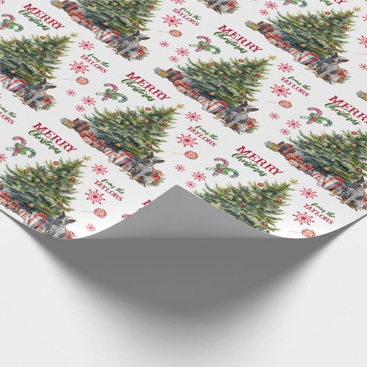 Australian Cattle Dog Holiday Tree Cadeaupapier (Hoek)