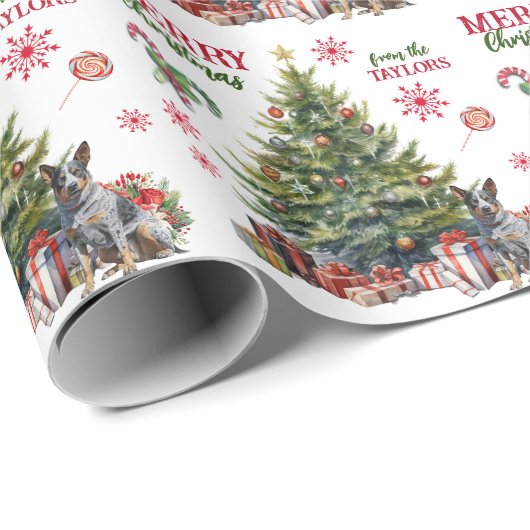 Australian Cattle Dog Holiday Tree Cadeaupapier (Rol Hoek)