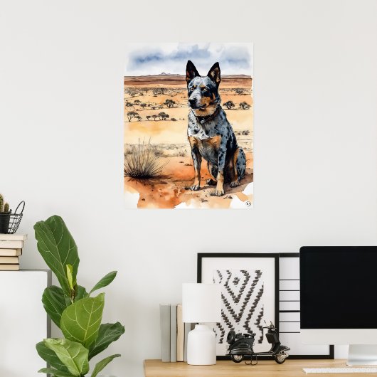 Australian Cattle Dog - Hond Art Print (Thuiskantoor)