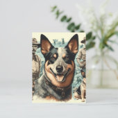  Australian Cattle Dog Illustratie Briefkaart (Staand voorkant)