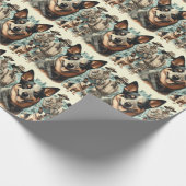 Australian Cattle Dog Illustratie Cadeaupapier (Hoek)