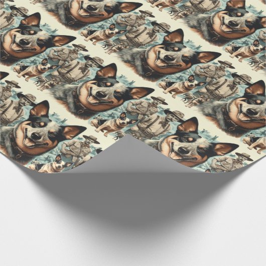  Australian Cattle Dog Illustratie Cadeaupapier (Hoek)