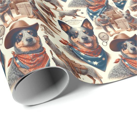  Australian Cattle Dog Illustratie Cadeaupapier (Rol Hoek)