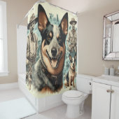  Australian Cattle Dog Illustratie Douchegordijn (In situ)