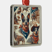 Australian Cattle Dog Illustratie Metalen Ornament (Rechts)