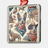 Australian Cattle Dog Illustratie Metalen Ornament (Links)