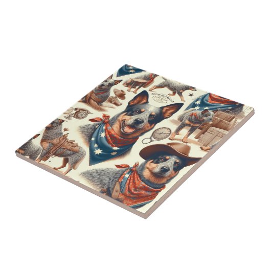  Australian Cattle Dog Illustratie Tegeltje (Zijkant)