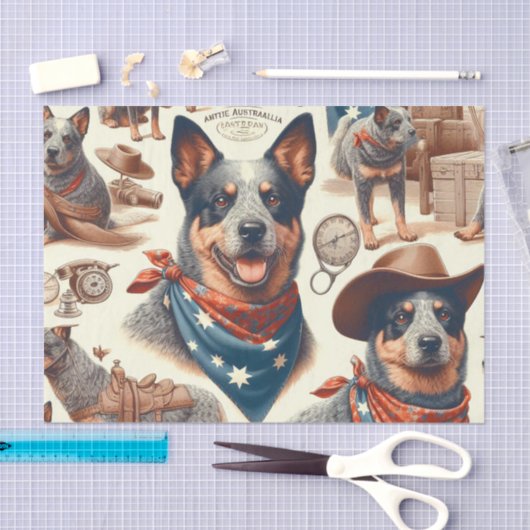  Australian Cattle Dog Illustratie Tissuepapier (Craft)