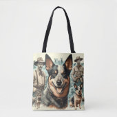  Australian Cattle Dog Illustratie Tote Bag (Voorkant)