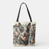  Australian Cattle Dog Illustratie Tote Bag (Achterkant)