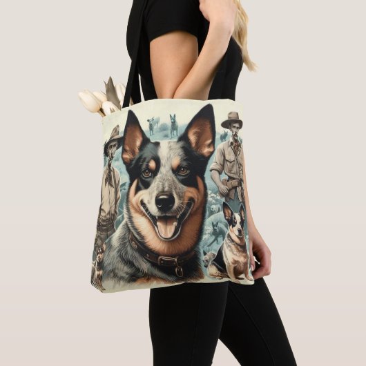 Australian Cattle Dog Illustratie Tote Bag (Dichtbij)