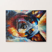 Australian Cattle Dog Kleurrijke Acryl Print Legpuzzel (Horizontaal)