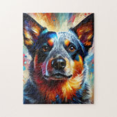 Australian Cattle Dog Kleurrijke Acryl Print Legpuzzel (Verticaal)