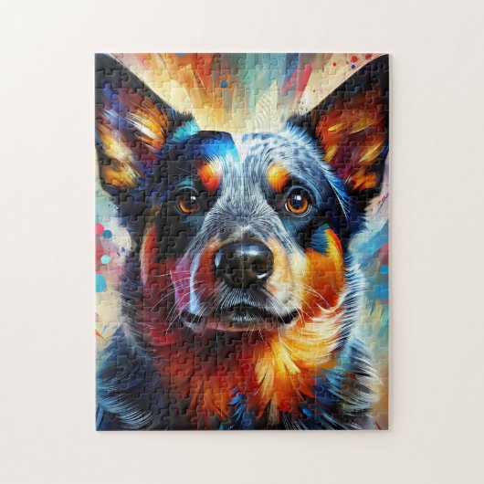 Australian Cattle Dog Kleurrijke Acryl Print Legpuzzel (Verticaal)