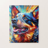 Australian Cattle Dog Kleurrijke Acryl Print Legpuzzel (Verticaal)