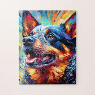 Australian Cattle Dog Kleurrijke Acryl Print Legpuzzel