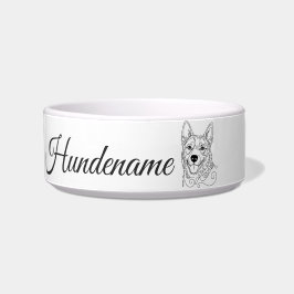 Australian Cattle Dog Line Art personalized bowl Voerbakje