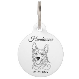 Australian Cattle Dog Line Art Personalized Tag Huisdierpenning