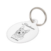 Australian Cattle Dog Line Art Personalized Tag Huisdierpenning (Zijkant)