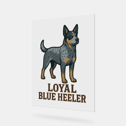 Australian Cattle Dog Loyal Blue Heeler Acryl Bord (Hoek)