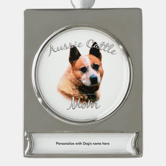 Australian Cattle Dog Ma 2 Verzilverd Banner Ornament (Voorkant)
