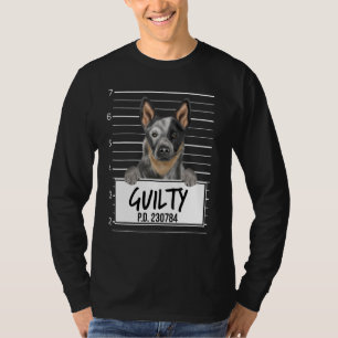 Australian Cattle Dog Mugshot Guilty Dog T-shirt