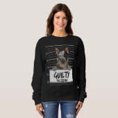 Australian Cattle Dog Mugshot Guilty Dog Trui (Voorkant volledig)