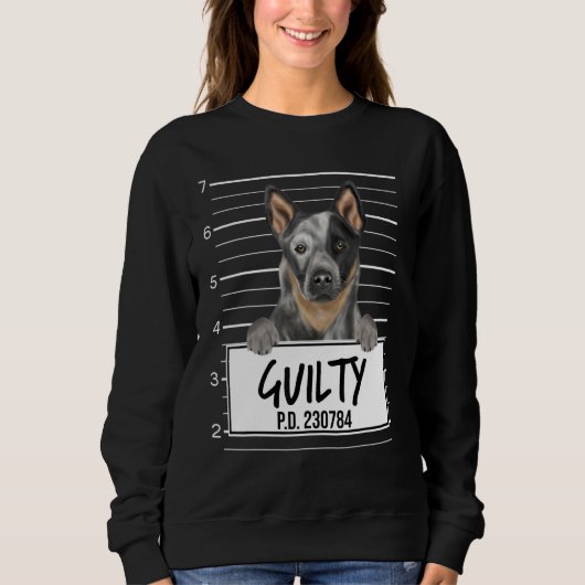 Australian Cattle Dog Mugshot Guilty Dog Trui (Voorkant)