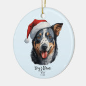 Australian Cattle Dog Naam Jaar Waterverf Keramisch Ornament (Links)