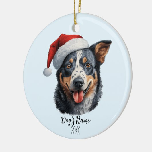 Australian Cattle Dog Naam Jaar Waterverf Keramisch Ornament (Links)