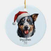 Australian Cattle Dog Naam Jaar Waterverf Keramisch Ornament (Achterkant)