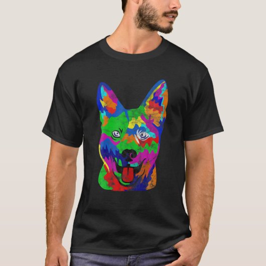 Australian Cattle Dog Pop-Art Funny Dog Lover Gift T-shirt (Voorkant)