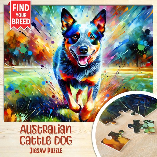Australian Cattle Dog Portret Acryl Art Print Legpuzzel