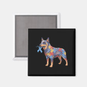 Australian Cattle Dog Puzzle Autisme Bewustzijn Vr Magneet (Voorkant / Achterkant)
