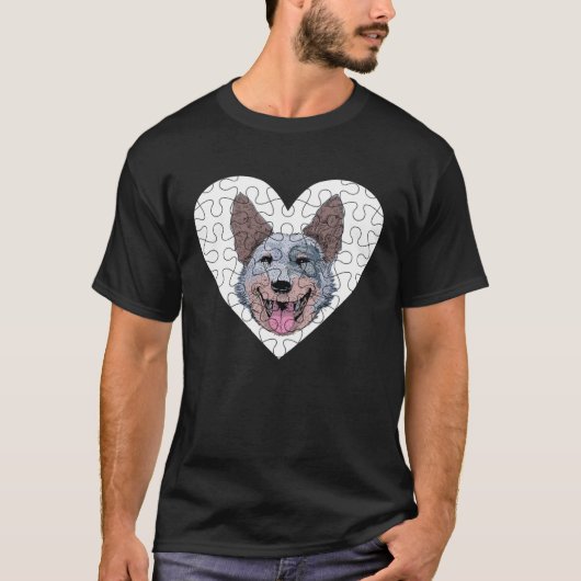 Australian Cattle Dog Puzzle T-shirt (Voorkant)
