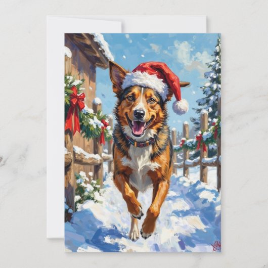 Australian Cattle Dog Red Heeler Christmas Feestdagenkaart (Voorkant)