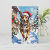 Australian Cattle Dog Red Heeler Christmas Feestdagenkaart (Staand voorkant)