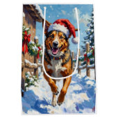 Australian Cattle Dog Red Heeler Christmas Medium Cadeauzakje (Achterkant)