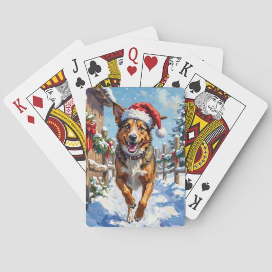 Australian Cattle Dog Red Heeler Christmas Pokerkaarten (Achterkant)