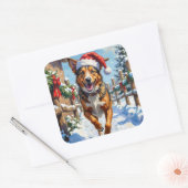 Australian Cattle Dog Red Heeler Christmas Vierkante Sticker (Envelop)