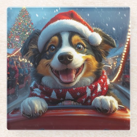 Australian Cattle Dog Roller Onderzetter Kerst (Voorkant)