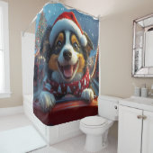 Australian Cattle Dog Roller Onderzetter Kerst Douchegordijn (In situ)