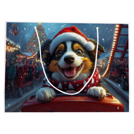 Australian Cattle Dog Roller Onderzetter Kerst Groot Cadeauzakje (Achterkant)