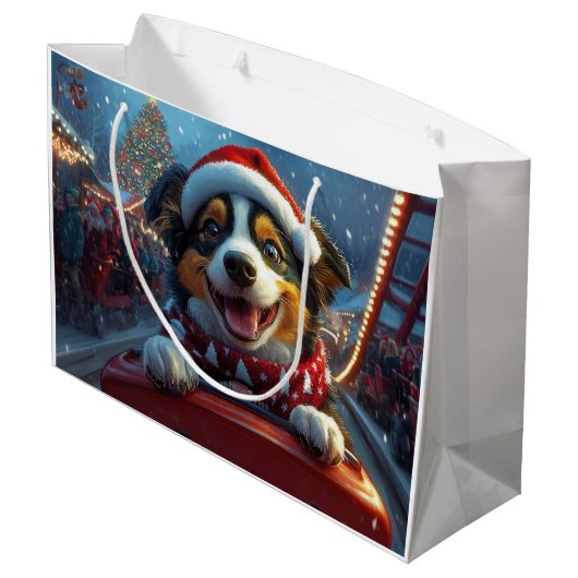 Australian Cattle Dog Roller Onderzetter Kerst Groot Cadeauzakje (Achterkant Gekanteld)