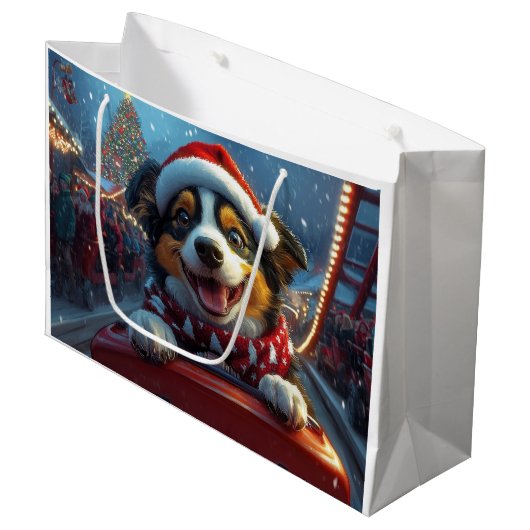 Australian Cattle Dog Roller Onderzetter Kerst Groot Cadeauzakje (Voorkant Gekanteld)